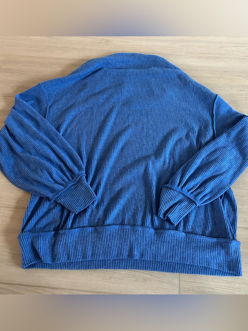 Free People We the Free Blue Long Sleeve Hacci Top - Picture 8 of 8